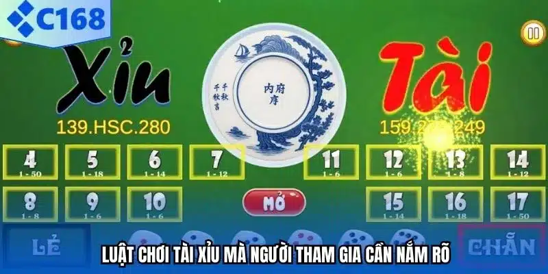 Luật chơi tài xỉu mà người tham gia cần nắm rõ.